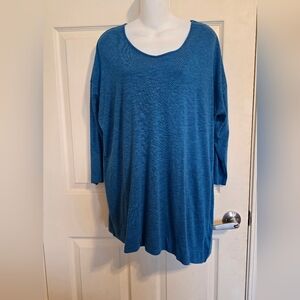 LOGO by Lori Goldstein Blue Longsleeve Blouse Sz Xs